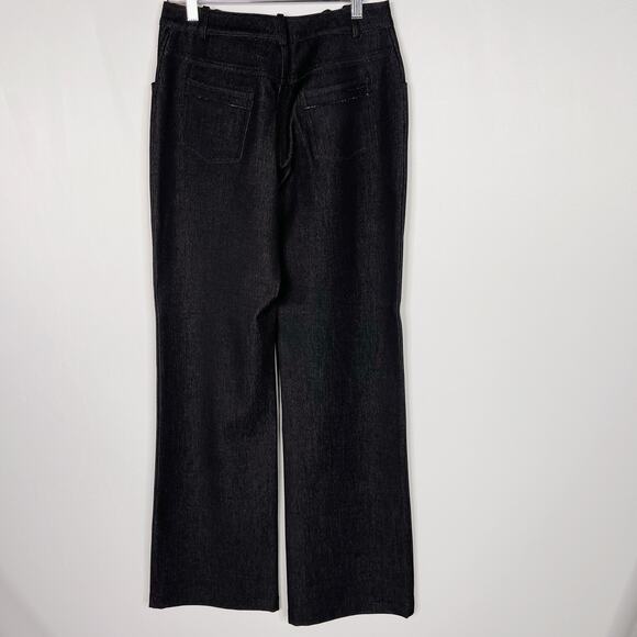 St John Sport Size 2 Black Gray Straight Leg Denim Jeans Stretch Zip Pockets - Picture 2 of 12